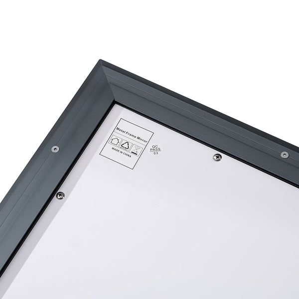 English Elm 40*30inch LED Bathroom Mirror with Beveled Edge, Front & Backlit 3-Color Dimmable IP54 Anti-Fog Grey W2091P214096