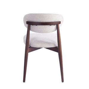 English Elm Modern Upholstered Dining Chair Set with Oval Back Solid Wood Legs Gray Fabric W3732P438536