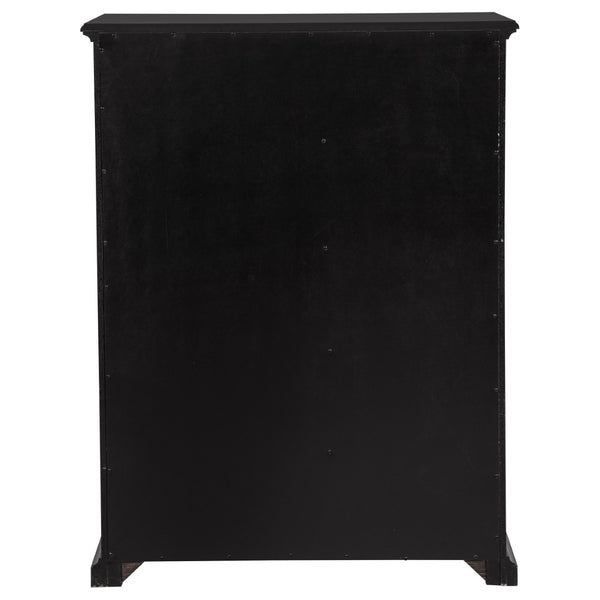English Elm Anzio Six Drawer Tall Chest Matte Finish Modern Storage for Small Bedroom Spaces Black B062P451784