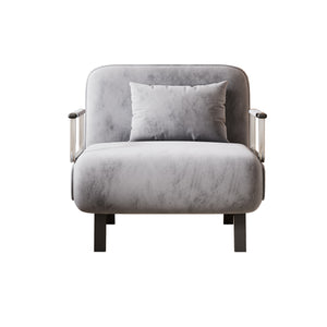 English Elm 31.5″ Convertible Chair Bed with Tri-Fold Design, Adjustable Backrest, Plush Pillow, Durable Frame for Home Comfort and Office Lounging Light Gray W1767P220576