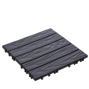 English Elm 68-pack Interlocking Plastic Deck Tiles Wood Grain Waterproof Outdoor Patio Floor Set W1578P454036