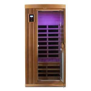English Elm Low Emf Far Infrared Cedar Sauna with Bluetooth Audio and Eight Heating Panels W632S00023