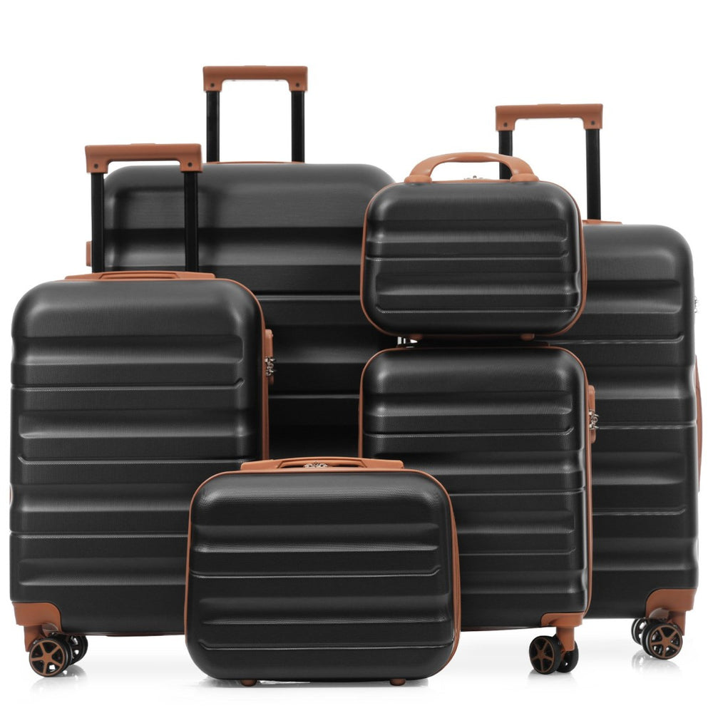 English Elm 6-piece Abs Hardshell Suitcase Set Spinner Wheels Nested Storage Travel Ready N730P262652B
