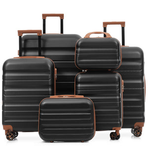 English Elm 6-piece Abs Hardshell Suitcase Set Spinner Wheels Nested Storage Travel Ready N730P262652B