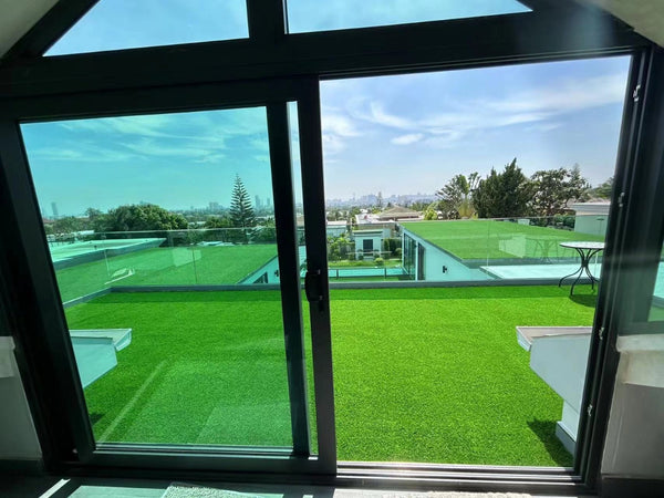 English Elm 3ftx32ft Outdoor Artificial Turf Runner Thick Four-tone Blades Patio Pet Drain Mat W1790P396374