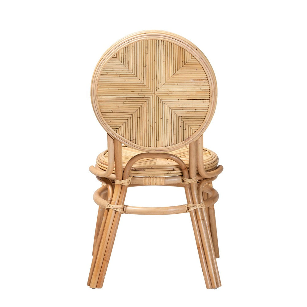 English Elm Modern Bohemian Rattan Woven Metal Dining Chairs Set of Two for Eclectic Spaces B2750P420380