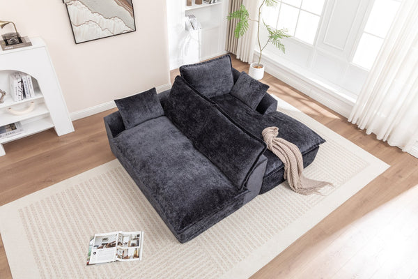 English Elm 103" Cloud Sectional Couch – L-Shape Chaise, Modern Boneless Modular Sofa For Cozy Living Spaces W1170S00041