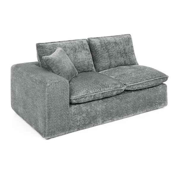 English Elm 107'' Boucle L-shaped Sectional with Reversible Chaise Deep Foam Seat Living Room Grey W1413S00165