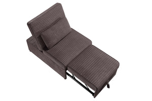 English Elm Convertible Corduroy Chair Sleeper with Pull Out Bed for Cozy Guest Rooms B089P421163