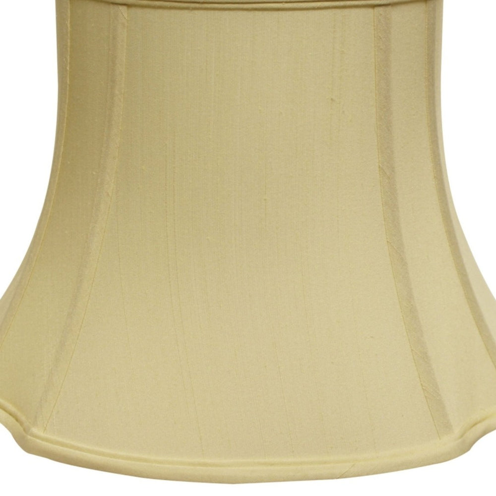 English Elm Slant Oval Shantung Fabric Lampshade Washer Fitter Antique White Tailored Traditional B075101487