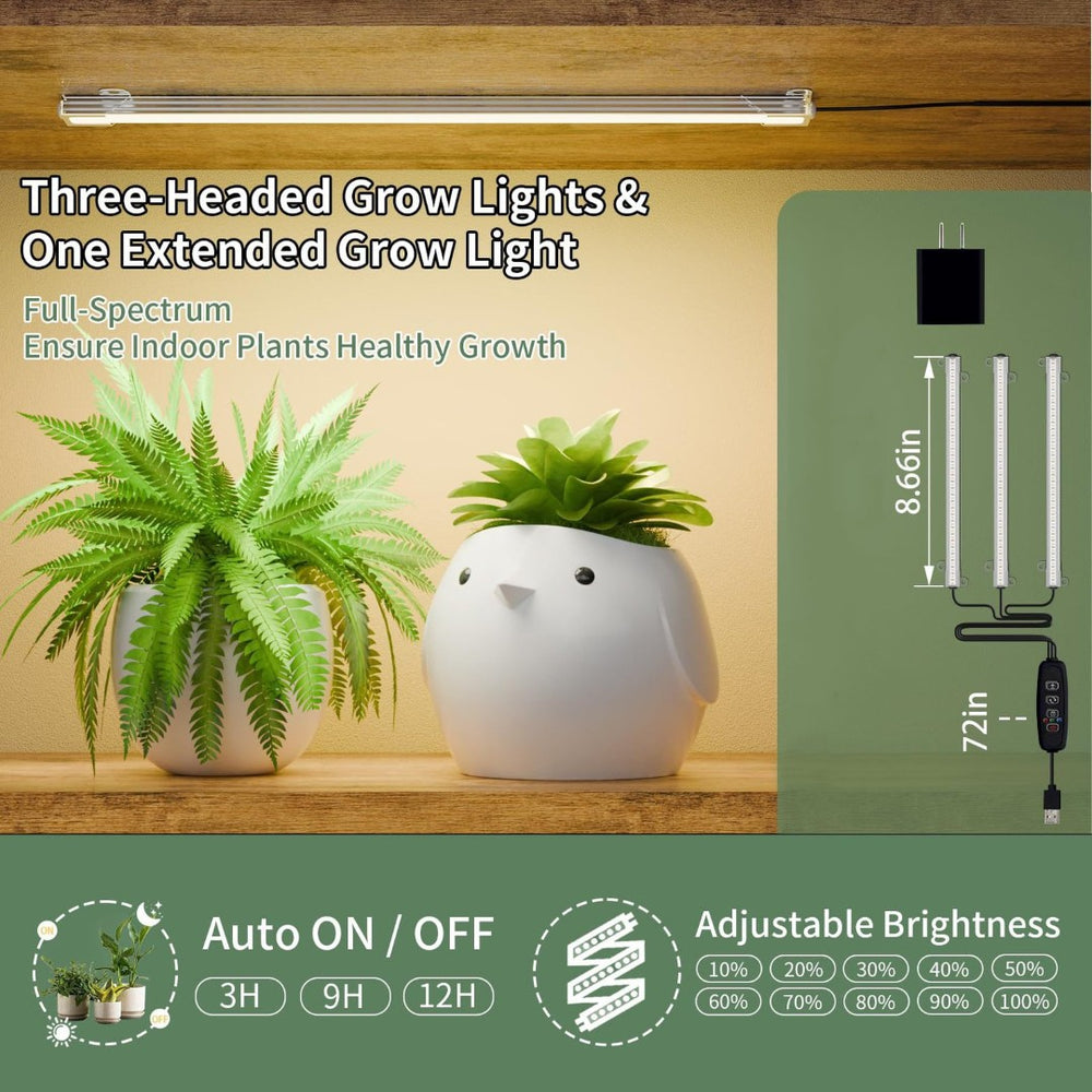 English Elm Plant Stand Indoor With Integrated Grow Light - 8-Tier Metal Shelf For Thriving Greenery At Home W3101P314625-GIGA