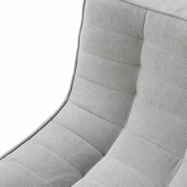English Elm Caterpillar Classic Armless 2-Seater Floor Sofa - Cozy Waffle-Tufted Light Grey Loveseat For All Spaces B341P321113
