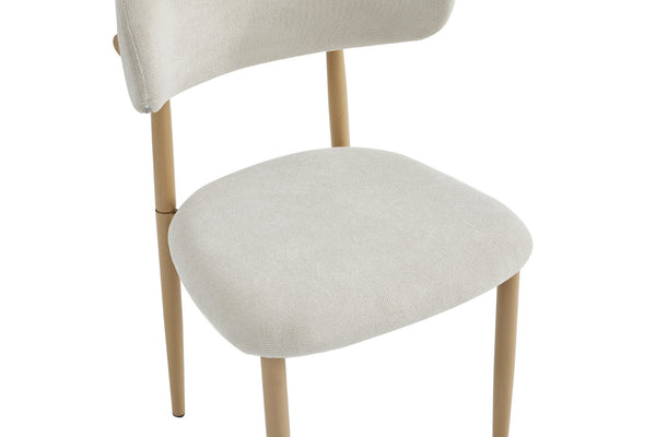 English Elm Dining Chairs Set of Two with Linen Cushions and Iron Legs for Farmhouse Kitchens Beige,Natural Wood W3590P457154