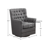 Madison Park Mathis Traditional Swivel Glider Chair MP103-1171 Gray