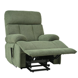 English Elm Oversized Power Lift Recliner Chair with Remote Control, Spacious Fabric Seat and Side Pocket for Comfort and Support Dark Green W1028P261277