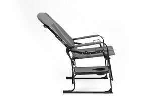 English Elm Camping Director Chair with Side Table, Cup Holder & Mesh Back, Heavy-Duty Folding Seat for Outdoor Events Gray W640P224440