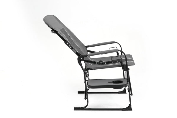 English Elm Camping Director Chair with Side Table, Cup Holder & Mesh Back, Heavy-Duty Folding Seat for Outdoor Events Gray W640P224440