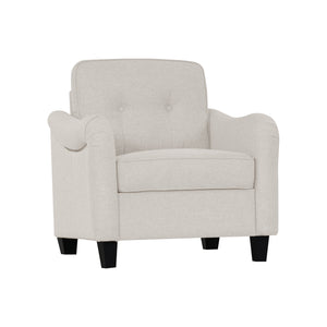 English Elm 3 Piece Living Room Sofa Set – Modern 3-Seater, 2-Seater Loveseat & Accent Armchair For Comfort W680S00083