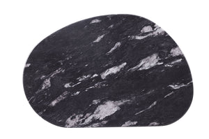 English Elm 1pc Oval Coffee Table with Sintered Stone Top, Matte Gold Legs, Black & Gray Two-Tone Curved Edge Finish B2741S00641