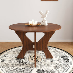 English Elm 43 Inch Foldable Mdf Dining Table with Warm Wood Grain Veneer for Compact Living Walnut W2700P409328