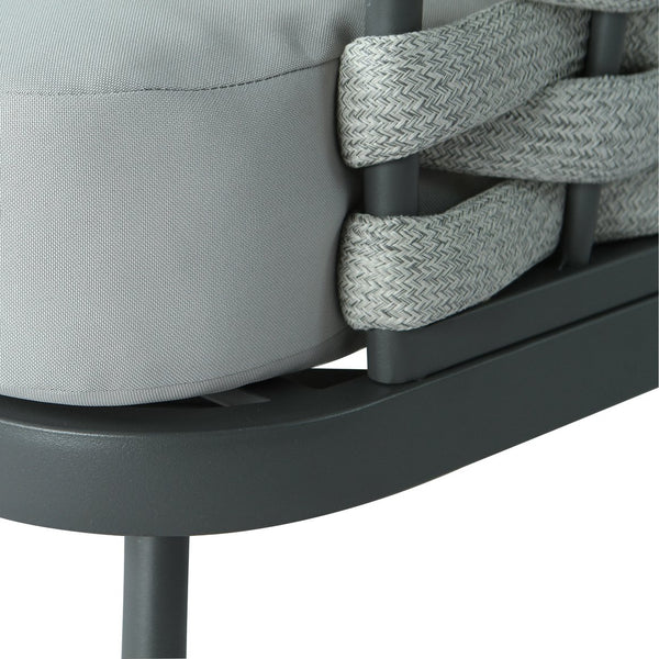 English Elm Christopher Knight Home® - Mariano Hand-Woven Rope Club Chair Set of 2 with Water-Repellent Cushions, Rust-Resistant Frame Grey N773P277440E