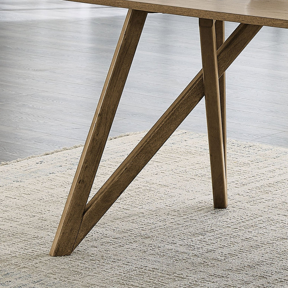 English Elm Darla 70" Walnut Oak Dining Table with Geometric Cross Base — Spacious Modern 6-8 Seat Centerpiece B061P353763