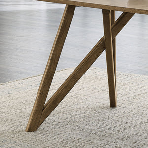 English Elm Darla 70" Walnut Oak Dining Table with Geometric Cross Base — Spacious Modern 6-8 Seat Centerpiece B061P353763