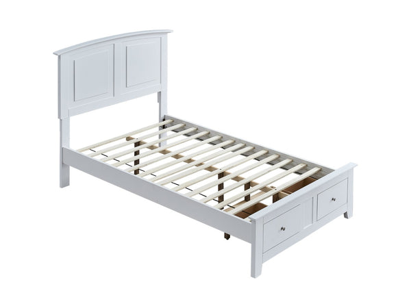 English Elm Hammond Farmhouse Twin Storage Bed with Panel Headboard and Two Under Drawer White B078S00682