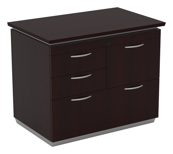 OSP Home Furnishings Tuxedo Multifile Cabinet Compact Office Storage with Smooth Glides and Secure Locking System TUXDKR-69