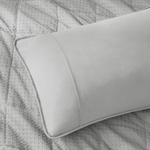 JLA Home Comfort Spaces - Waffle lightweight textured quilt set — breathable, Oeko-Tex certified comfort with plush waffle weave finish Gray AM14-0367