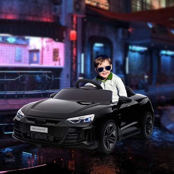 English Elm Aosom Licensed Audi 12v Electric Ride on Toy Car with Remote Suspension and Lights Black W2225P229675