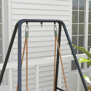 English Elm Outsunny A-Shaped Hammock Chair Stand – Heavy-Duty Indoor/Outdoor Swing Frame, 330 Lbs Capacity, Black W2225P174058-GIGA