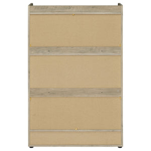 English Elm Kyla 3-Tier Engineered Wood Shoe Cabinet with Top Display Shelf, Antique Pine Accents, Durable Finish B062P299908