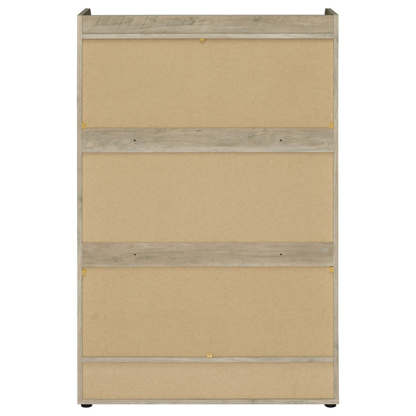 English Elm Kyla 3-Tier Engineered Wood Shoe Cabinet with Top Display Shelf, Antique Pine Accents, Durable Finish B062P299908