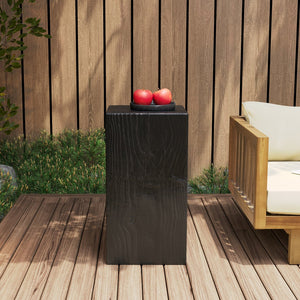 English Elm Christopher Knight Home® - Wood-Look Square-Column End Table, 27.75" Tall, Rustic Distressed Finish For Indoor/Outdoor Style N770P291198B