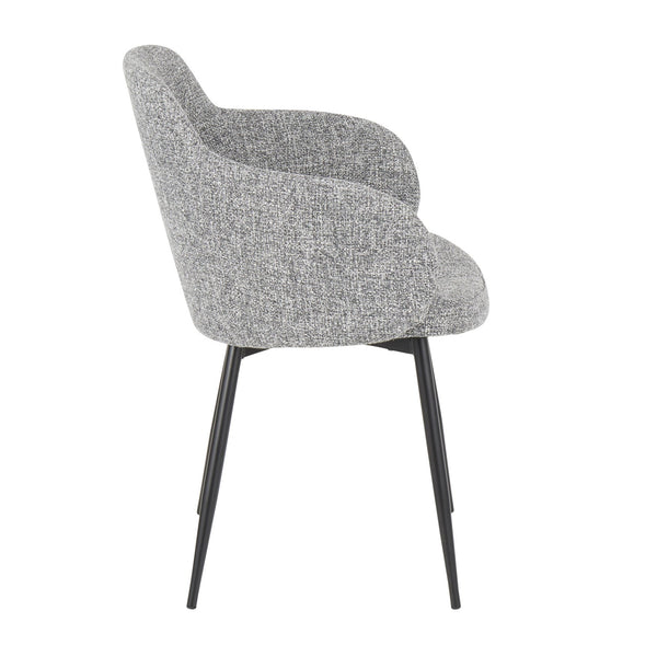 English Elm Boyne Industrial Upholstered Bucket Chair with Black Metal Legs — Stylish Padded Accent Seating Grey B202P223436
