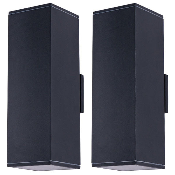 English Elm 18" Aluminum Cylinder Outdoor Wall Sconce Set of Two with up Down Porch Lighting W2312P416013