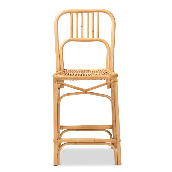 English Elm Modern Rattan Dining Chair Set of Two with Woven Back and Black Iron Base B2750P420426
