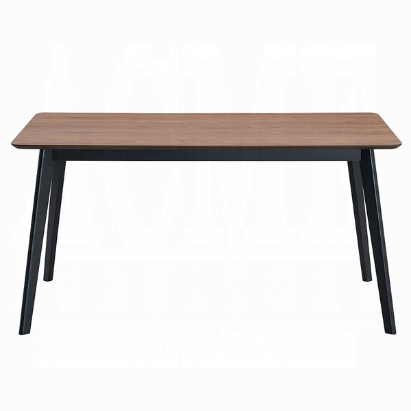 English Elm Contemporary Counter Height Dining Table 66" L x 38" W Solid Wood with Center Support Beam, Cozy Style Walnut+black 39 L x 63 W x 5 H B2741P326134