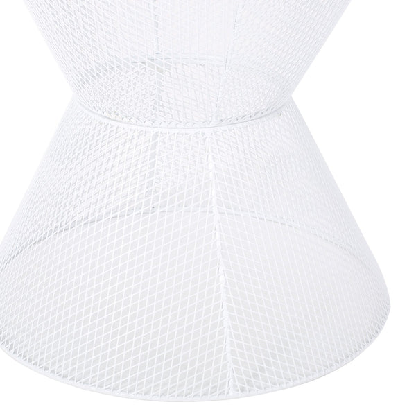 English Elm Christopher Knight Home® - NEVADA Side Table with Breezy Mesh Iron Design, Rounded Silhouette for Timeless Outdoor Living Space Matte White 65459.00WHI