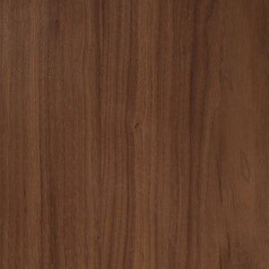 English Elm Folia Mid-Century Round Dinette Table Walnut with Tempered Glass Top, Bent Wood Legs, Seats 4 B202P223342