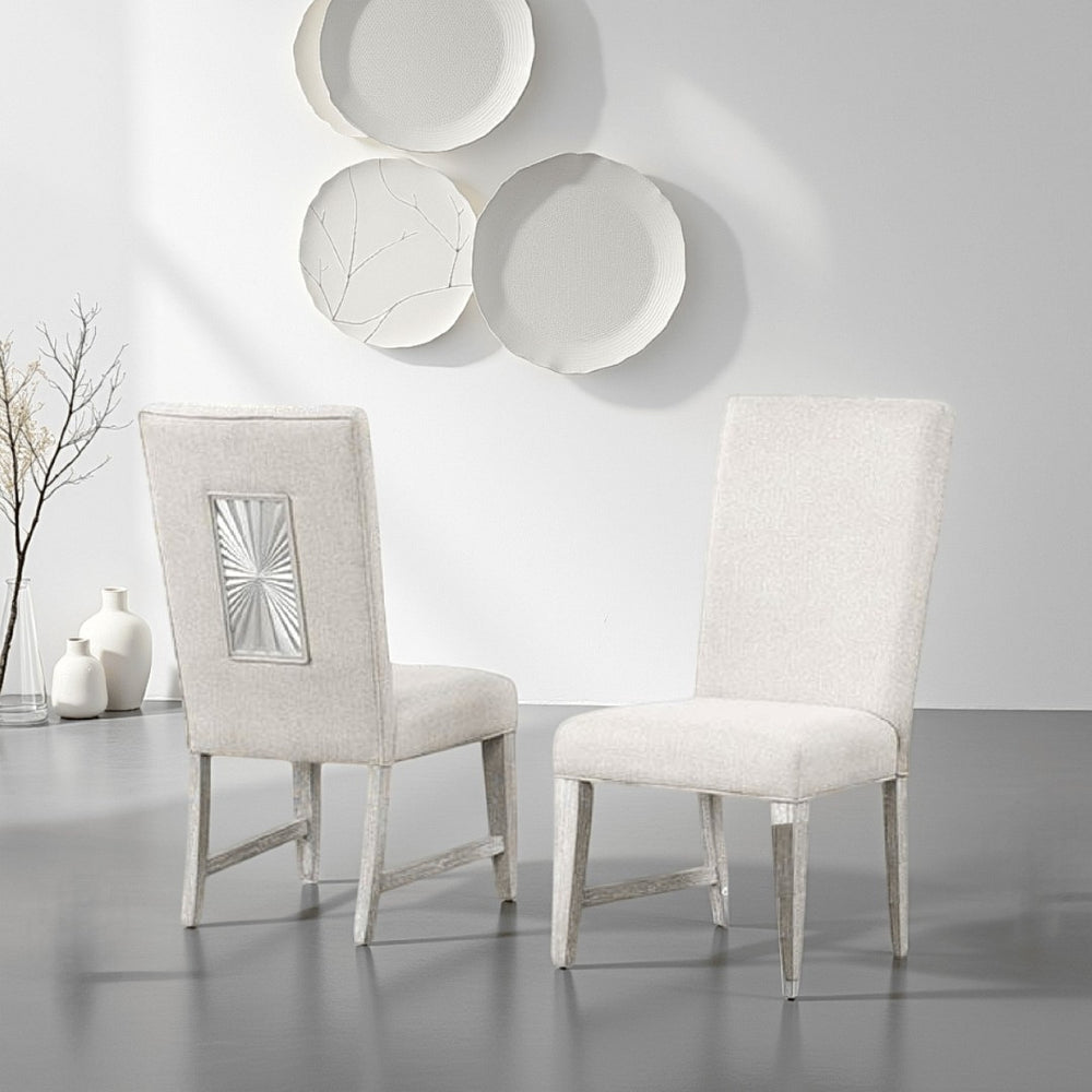 English Elm Diaz Wood Dining Side Chairs Set of 2 Tapered Leg Poplar Frame in Light Gray B056P416966