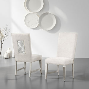 English Elm Diaz Wood Dining Side Chairs Set of 2 Tapered Leg Poplar Frame in Light Gray B056P416966