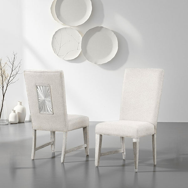 English Elm Diaz Wood Dining Side Chairs Set of 2 Tapered Leg Poplar Frame in Light Gray B056P416966