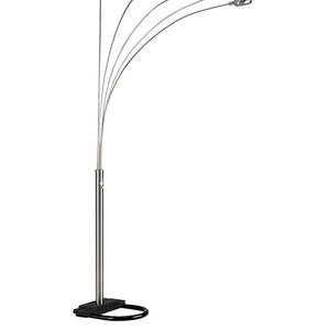 English Elm 84" Tall Metal Floor Lamp - Modern Satin Nickel Finish With 5 Adjustable Arms For Custom Lighting B072116043