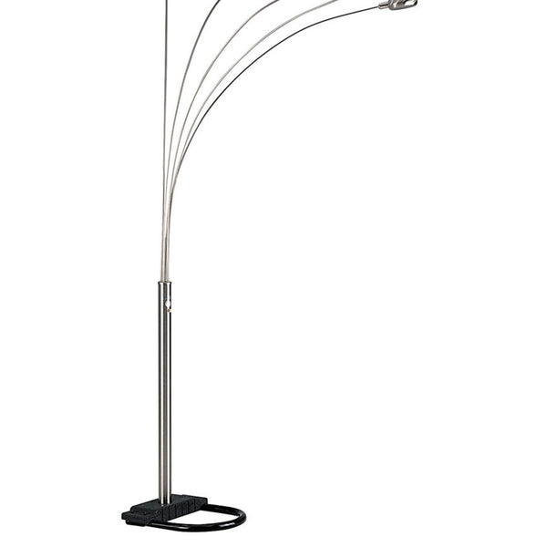 English Elm 84" Tall Metal Floor Lamp - Modern Satin Nickel Finish With 5 Adjustable Arms For Custom Lighting B072116043