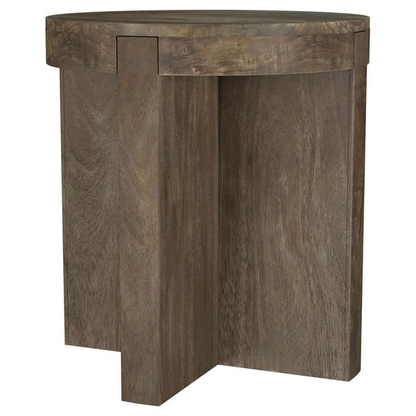 English Elm Alexander Brown Round Mango Wood End Table - Stylish & Versatile Accent Table For Any Space B062P299798