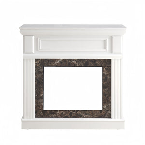 English Elm Only Mantel White 41.34"W x 14"D x 40"H — Smooth 3D-Design Mantel with Realistic Flame Effects, Classic Style W2275P389685