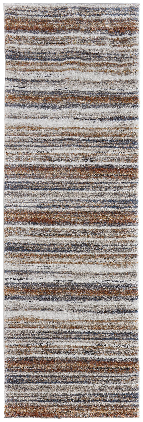 Feizy Rugs Gilmore Modern Geometric Stripes Rug - Vibrant Abstract Design For Stylish Contemporary Spaces Ivory,Orange,Gray Polypropylene Gil39mqfivymlti6a
