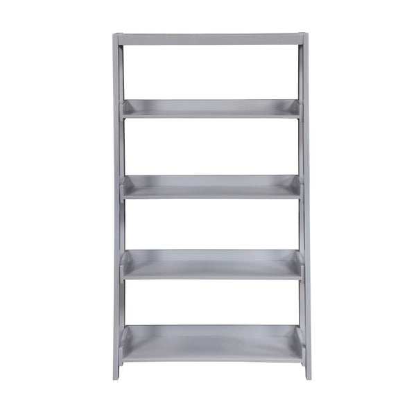 English Elm Modern Four Shelf Wooden Bookcase Vertical Storage Unit for Bedroom or Office Gray B011P460150